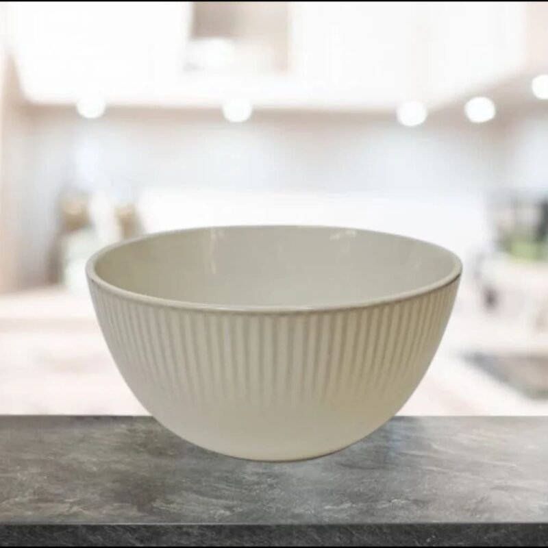 7790780134578 Bowl De Ceramica Rayitas Blanco 14.5cm
