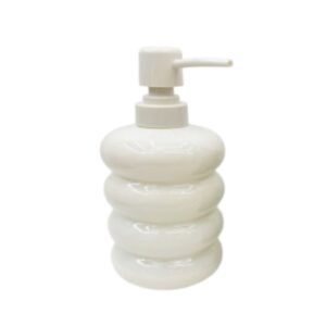 Dispenser de jabón líquido de vidrio blanco diseño nube 8x18,5cm