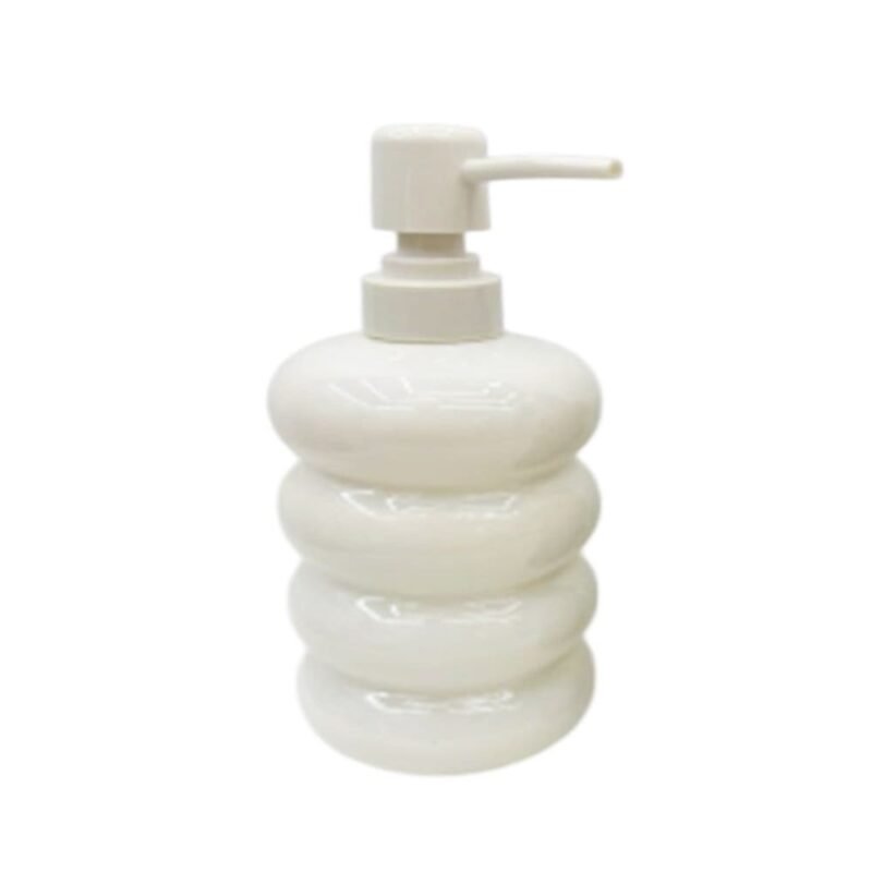 Dispenser de jabón líquido de vidrio blanco diseño nube 8x18,5cm