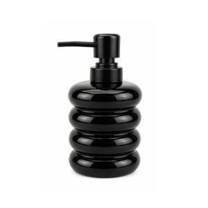 Dispenser de jabón líquido de vidrio negro diseño nube 8x18,5cm