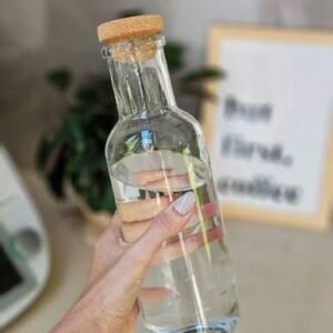 7790918291227 Botella transp verticales con tapón corcho 1000ml - Vidrio -