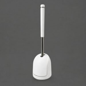 Cepillo de baño con apertura automática de silicona con mango de metal para pegar en pared