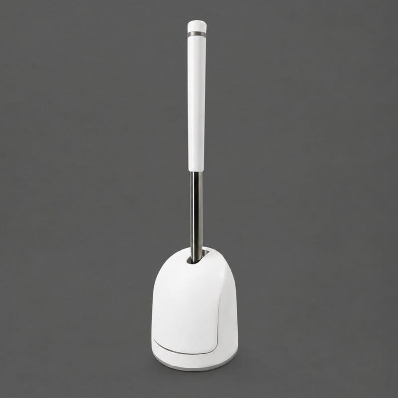 Cepillo de baño con apertura automática de silicona con mango de metal para pegar en pared