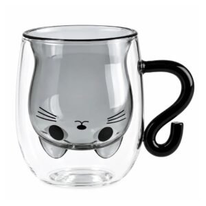 Taza Doble Vidrio Gato 250 ml