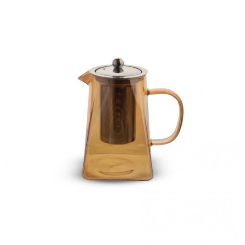 Tetera cónica dorada 750ml de vidrio