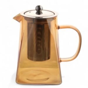 Tetera cónica dorada 950ml de vidrio