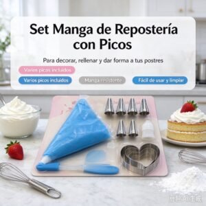 Set MANGA DE REPOSTERIA CON 6 PICOS