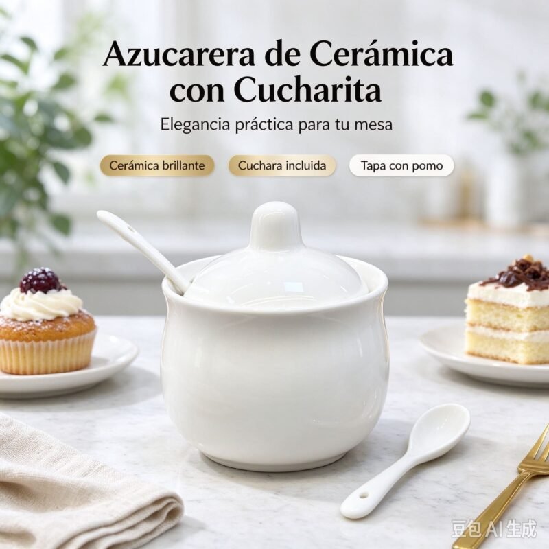 AZUCARERA Ceramia con cucharita
