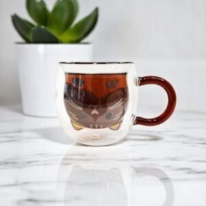 Taza Doble Vidrio 280ml Gato