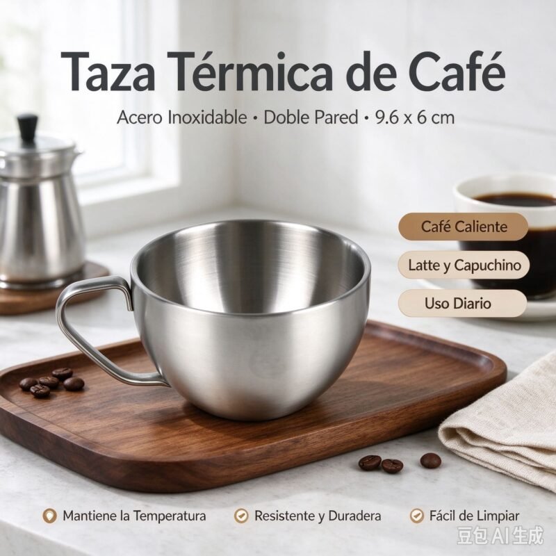 7794220260735 Taza Térmica de Café acero Doble Pared (9.6x6 cm)
